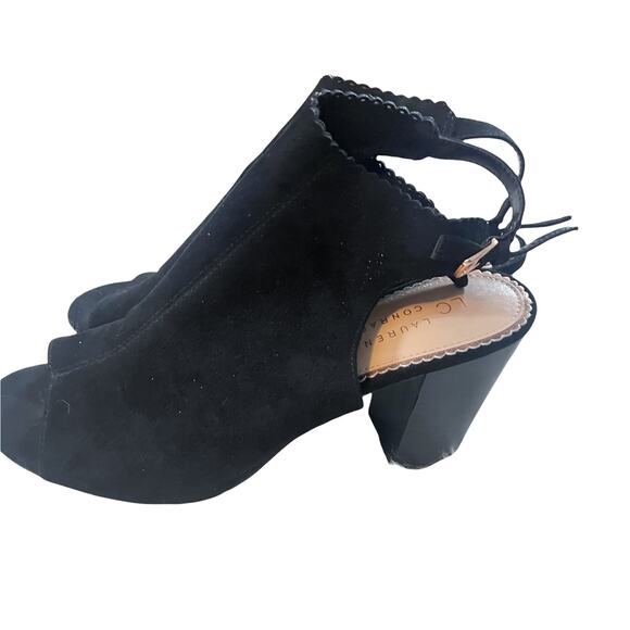 LC Lauren Conrad Sunstone Black Sling Back Heeled Booties Women's Size 9.5 - Picture 3 of 13